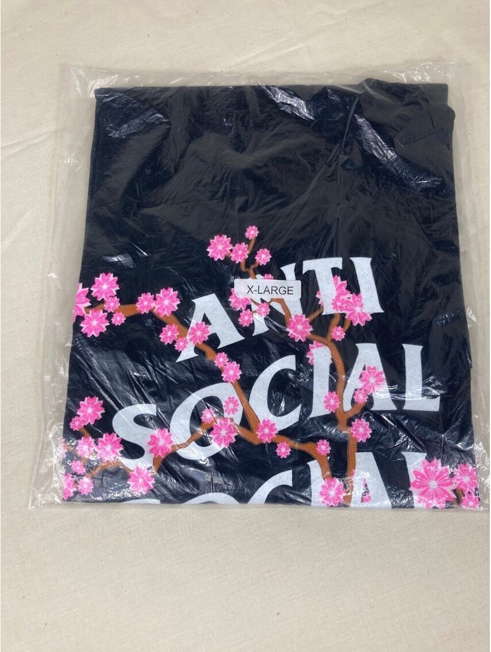 Anti Social Social Club Kkoch Black Blossom Tee XL New